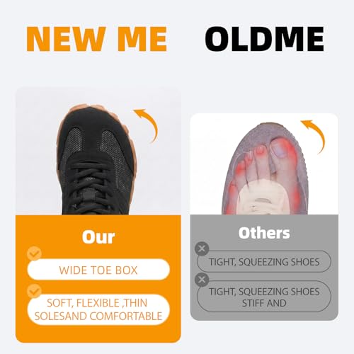 Image of Women's Barefoot Sneakers Wide Toe Box Zero Drop Sneakers | Breathable Lightweight Non-Slip Shoes for Gym Training, Trail Running, Hiking & Daily Walking