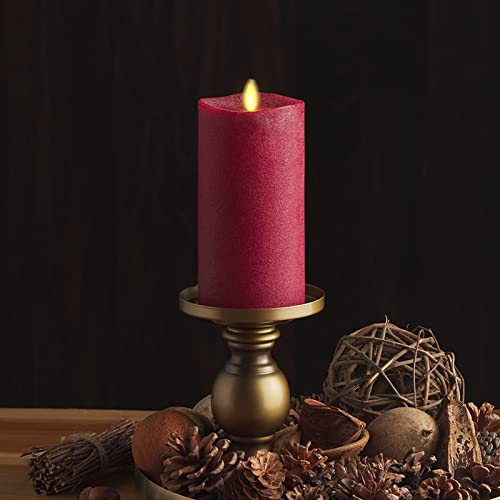 Image of Luminara - Flameless LED Battery Operated Flickering Pillar Candles - Red - Pack of 1-3x6.5 - Realistic Moving Flame Real Wax Indoor /Outdoor Decor