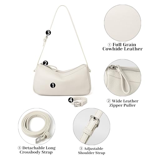 Bolso hobo de cuero pequeño para mujer DAILANDO, bolso bandolera mini para el brazo y cruzado, bolso tipo tote miniatura 3