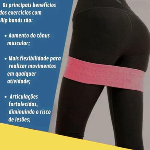 Kit 3 Faixas de Resistência Band Antiderrapantes para Pernas e Glúteos - Ideal para Exercícios, Yoga