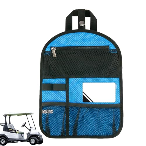 Organizador para carrito de golf portátil con rejilla transpirable y bolsillos para pelotas