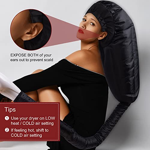 Ingeware Acessório de secador de cabelo para mulheres: tampa de condicionamento profundo ajustável e