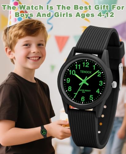 Image of Kids Analog Watch Waterproof Learning Time for Boys Girls Ages 4-12 | Soft Band, Easy to Read, Big Numbers,Simple Style, Sport, Swimming, Playing, Daily Wear, Ideal Gift for Birthday