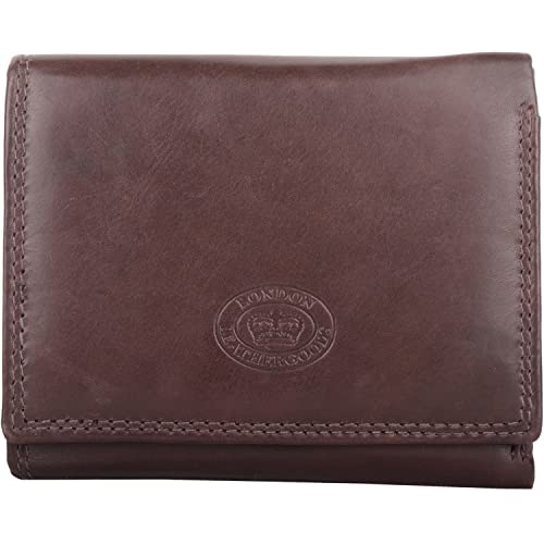 Porte-monnaie en cuir véritable marron chic et compact pour femme