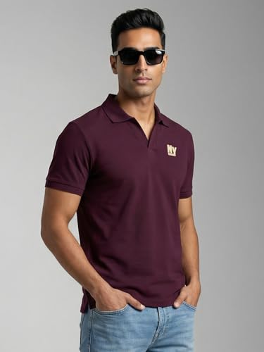 Image of Veirdo Men's Stylish Polo T-Shirt with Chest Pocket Print, Regular Fit Half Sleeve Casual Wear, Solid Summer Fashion for Office, Travel & Outings (S-2XL)