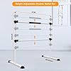 Segteckric Portable Dance Ballet-Barre Bar for Home - 4ft Upgraded Adjustable Freestanding Stretching Ballet Double Bar Fitness Exercise Equipment for Kids Women Men (White)