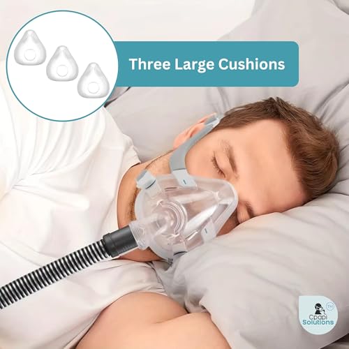 Image of F20 Replacement Cushion - Compatible with AirFit & AirTouch CPAP Masks, Soft Silicone Seal, Snug Fit for Nose & Mouth, Durable & Comfortable (Clear 3 Pack, Large)