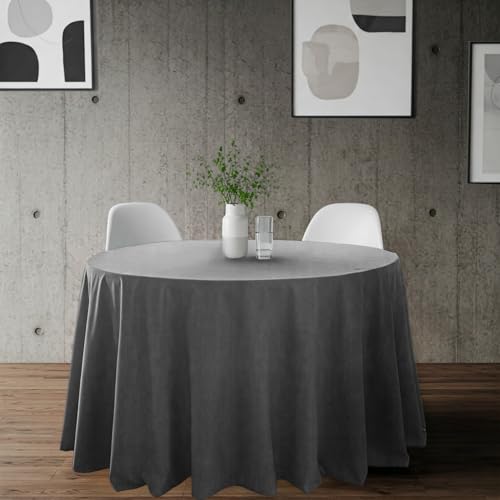 BLUZIMAN Falda Mesa Camilla Redonda 60 Hecho en España 100%, Ropa Camilla con Bordón, Enaguas Enaguillas Faldillas Mesa Camilla Premium (Diámetro Mantel 210cm, para Mesas de 60cm, Gris)