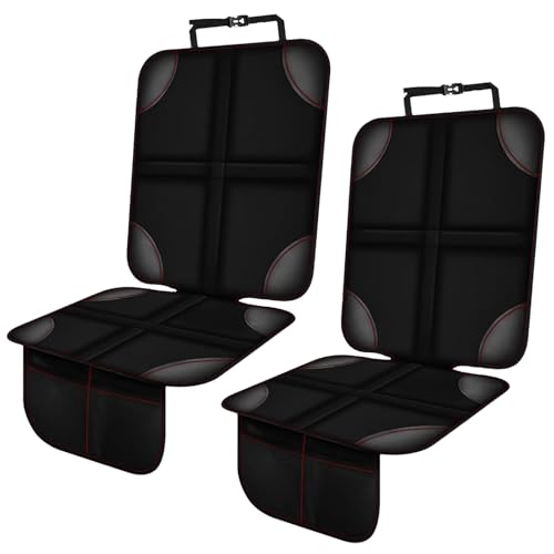 Tuxara 2 Piezas Protector Asiento Coche Silla Bebe, Universal Cubre Asientos Coche Compatible Isofix con Organizador Bolsillos, Antideslizante Impermeable, Fundas Coche Asientos