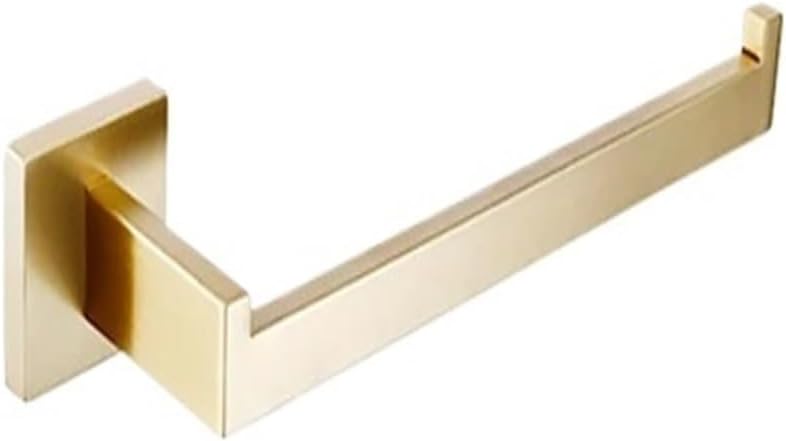 Bathroom Hardware Bathroom Hardware Set Gold Robe Coat Hooks Towel Rack Tissue Holder 4 Piece Sets Bathroom Storage Rack Household Fashionable(Black 530) (Brushed Gold 259)