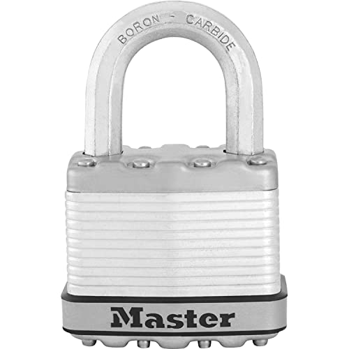 MASTER LOCK Cadenas Très Haute Sécurité [A Clé] [Acier Laminé] [Extérieur] M5EURD - Idéal pour les remises, les garages, les clôtures et les portails, Argent, 50 mm