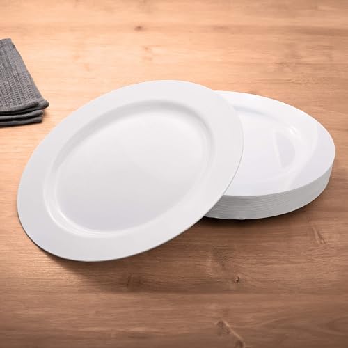 GRÄWE Kunststoffteller-Set in Porzellan-Optik, Ø 26 cm, spülmaschinengeeignet, 25er Pack leichte Teller, leichtes Geschirr, 25 Stück - Weiß - wiederverwendbar