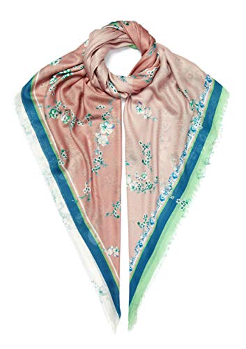 Écharpe pour femme rose pastel imprimé floral foulard léger de printemps