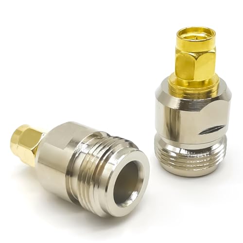2PCS Adaptadores Coaxiales Tipo N a SMA miniatura 1