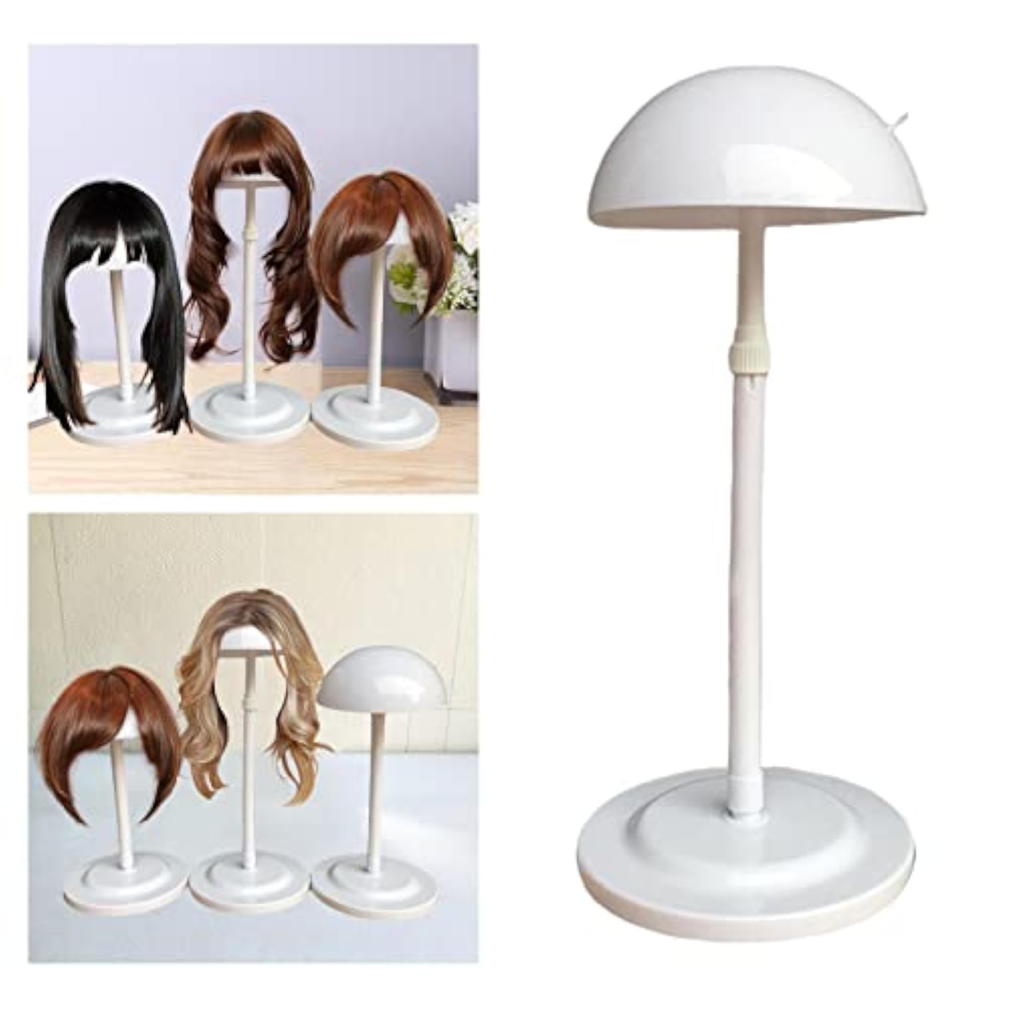 3 Pcs Durable Wig Stand for Hair Care and Drying