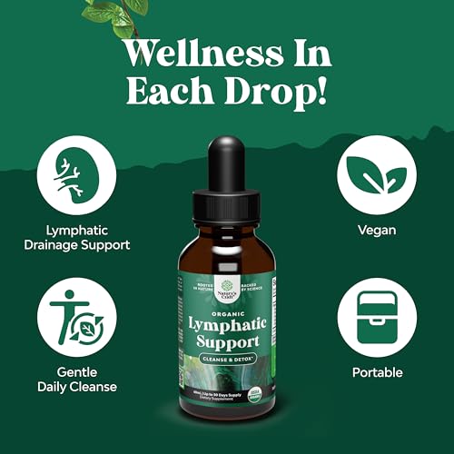 Organic Lymphatic Support Drainage Drops - Herbal Lymphatic Cleanse and Immune Support Supplement with Organic Echinacea Goldenseal & Red Clover Extract - Vegan Non GMO and Alcohol Free - 60ml - Thumbnail 6