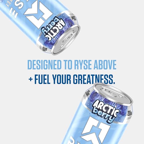 RYSE Fuel Energy Drink - Arctic Berry - Sugar Free, Gluten Free & Vegan - 200mg Natural Caffeine, Taurine & Choline for Focus & Energy - No Artificial Colors - 16 fl oz Cans (12-Pack)