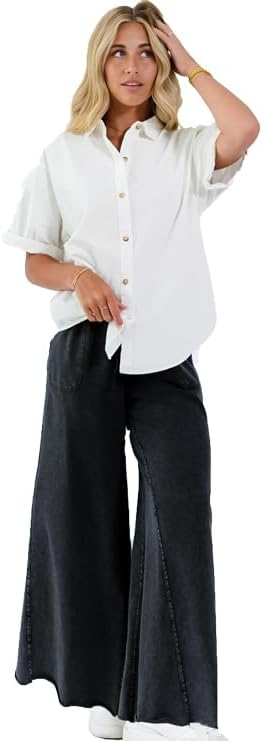 Women Sweatpants Jeans Wide Leg Denim Sweatpant Acid Wash Drawstring High Waist Baggy Pants Spring Clothes 2026 - Image 7