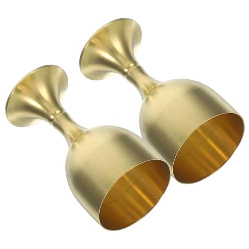 FELTECHELECTR 2 pezzi Calici in Lega di Rame Decorativi per Buddhismo da Tazze da Offerta da Tavolo Coppa Sacra in Metallo Lucido Resistente all Invecchiamento Altezza per Regalo e Uso Tempio