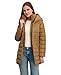 Laundry by Shelli Segal Women's Windbreaker Puffer Coat– Mid-Length Fit & Flare Jacket, Side Velvet Tape, Toffee, Large