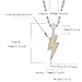 AOOMO Hip Hop Lightning Bolt Design Pendant 18k Gold Plated Iced Out Cubic Zirconia Pendant Necklace with Micropave Simulated Diamond for Men Women (Two Colors)