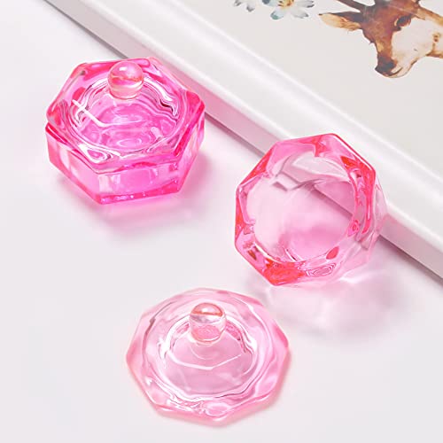 UUYYEO 2 Pcs Nail Art Acrylic Liquid Powder Dappen Dish Cups Bowl Glassware Tools Nail Glass Dapping Cup Nail Art Tool B