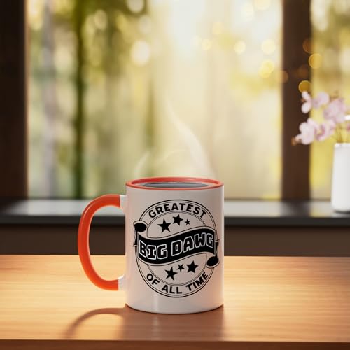 Taza de cerámica naranja y blanca 11 oz miniatura 3