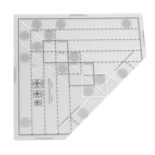 Uadme Regla de colcha de rejillas, regla de costura acrílica Profional con escala para manualidades de costura, ideal para máquinas de coser y acolchar, 30,5 x 15,2 cm