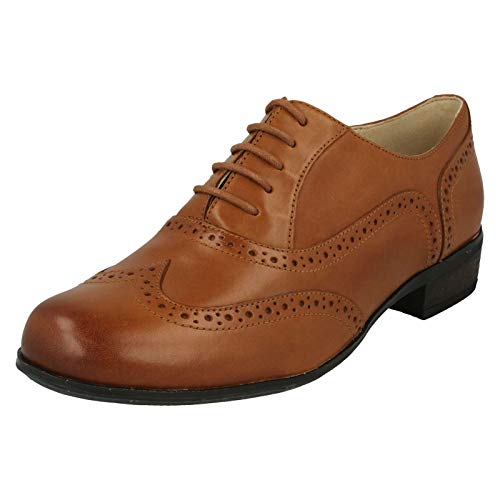 Clarks Hamble Oak - Zapatos de Cordones de cuero Mujer, Dark Tan Leather, 38