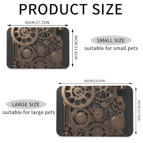 Tapis de nourriture pour chien Steampunk 40x60cm antidérapant en caoutchouc