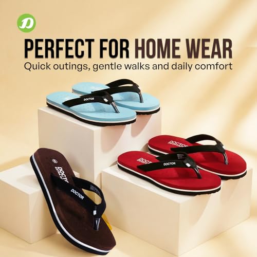 Image of DOCTOR EXTRA SOFT House Slipper for Women's Care Dr Orthopaedic Super Comfort Fitting Flat Cushion Chappal Flip-Flop for Ladies & Girl's
