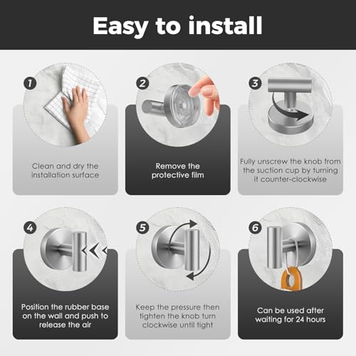 Image of Shower Hooks for Inside Shower,No-Drill Removable&Reusable Towel Hooks for Bathroom,Heavy Duty Suction Cup Hooks for Glass Window,2 Packs(Silver)