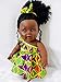 ALÂÂM Poupée africaine Black Doll de 30,5 cm - Cheveux naturels - Poupée culturelle cousue à la main avec motifs africains (EZENG (Mirrored) - Jaune