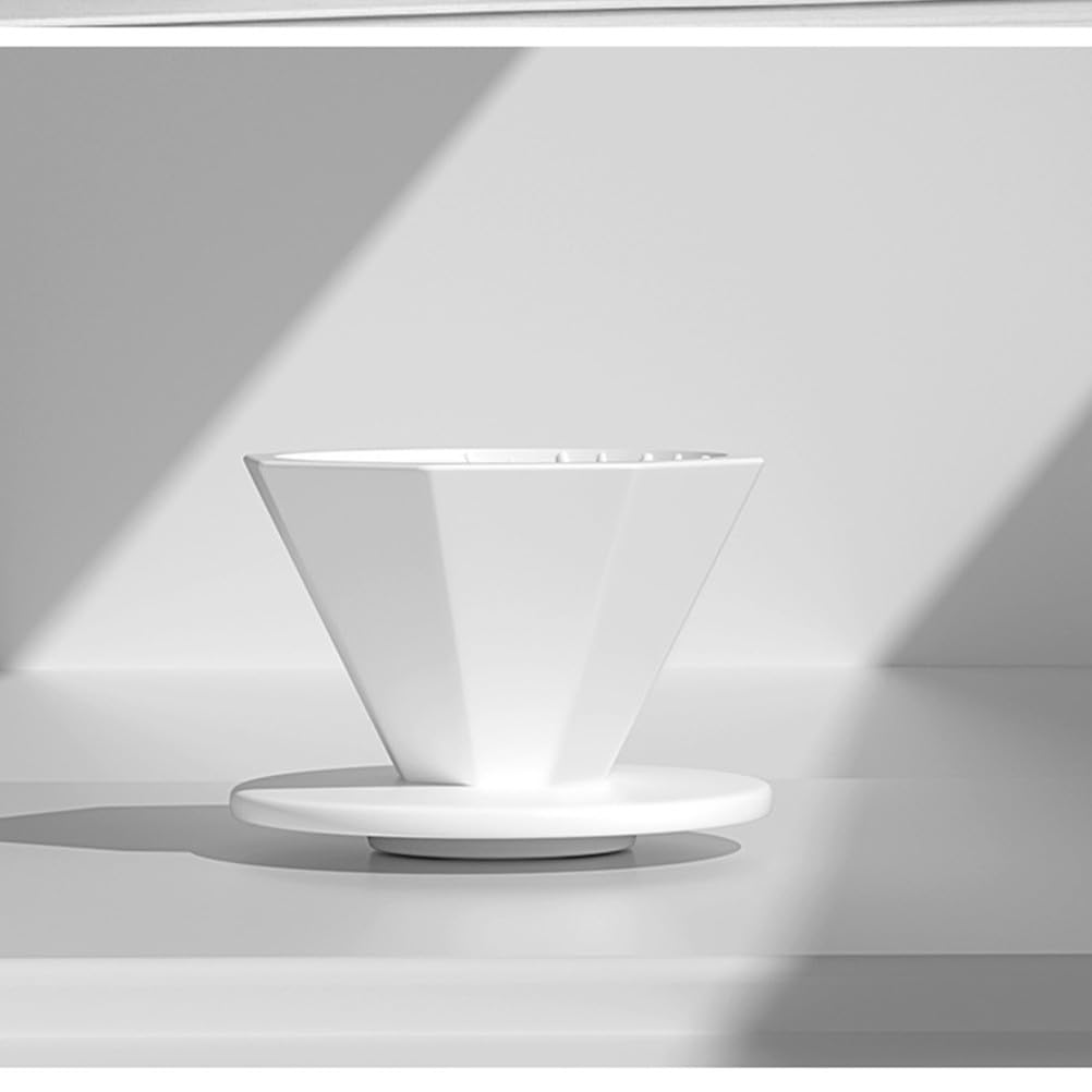 TEHAUX Filtro per Caffè in Ceramica, Gocciolatore Manuale, Bianco Opaco | Compatibile con I Filtri , Capacità da 1 a 4 Tazze, Strumento per Caffè Riutilizzabile, Preparazione Del Caffè Uniforme,