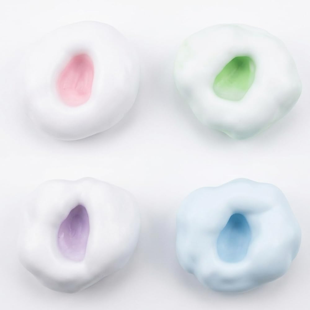 4 Pack Noisy Stress Balls Ice Skin Fidget Sensory Toys Soft Moldable Squeeze Balls for Office Desk, Squishy Relaxing (Classic)
