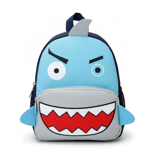 Mochila Escolar Infantil Bichinhos Zoo Carros Pets Passeios ALWY (Tubarão)