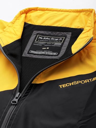 Image of The Indian Garage Co Men Regular Fit Colorblocked Wind Cheater