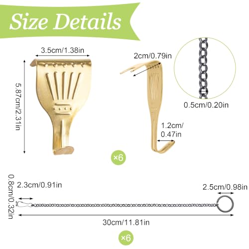 Image of Picture Rail Hooks and Chain, 10Pcs Hooks with 30CM Chains, Black