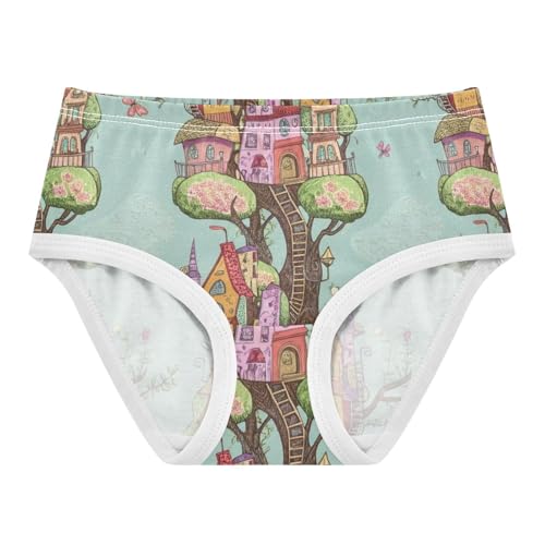 Personalized Girls Underwear Toddler 2t Cotton Panties Little Girl Cartoon Tree House Briefs Kids Undies