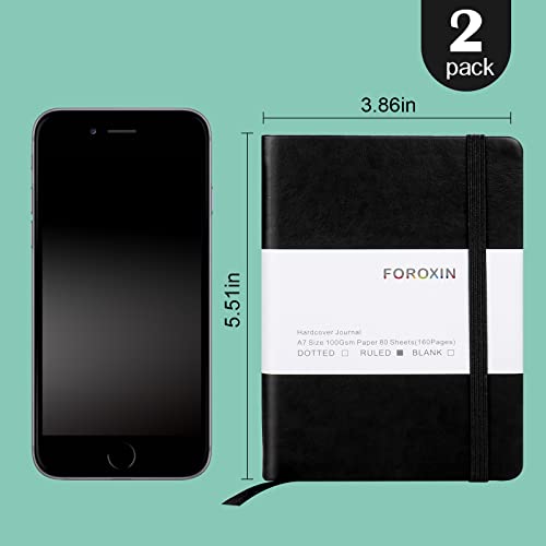 Carnet de poche ligné lot de 2 petit format A6 à couverture rigide