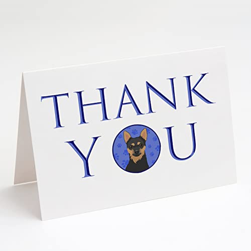 Caroline's Treasures CK8942GCA7P Chihuahua Black and Tan #1 Thank You Greeting Cards and Envelopes Pack of 8 Blank Cards with Envelopes Whimsical A7 Size 5x7 Blank Note Cards