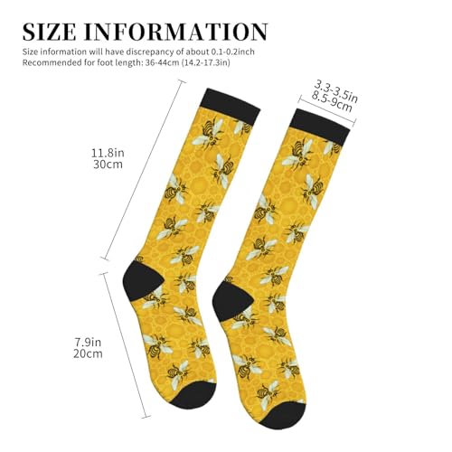 Honeybees Honeycomb Bumble Bee Hive Compression Socks For Women Men Knee High Running Socks For Running4