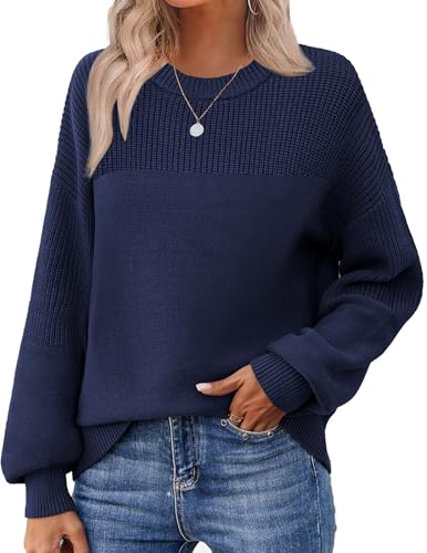 Zeagoo Fall Outfits for Women 2025 Navy Blue Winter Pullover