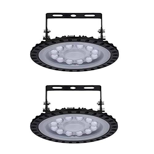 50W UFO LED Alta Luce Della Baia, UFO Proiettore Faretto 5000LM 6500K Luce Bianca, UFO Interni Lampadario, Impermeabile IP65 Fari Risparmio Energetico Farettoper Officine, Fabbriche, Campi da Calcio