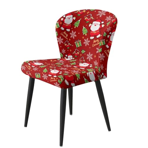 Image of Santa Claus Bar Stool Covers with Backs Set of 2 Waterproof Swivel Bar Stool Covers Slipcovers with Elastic Band Non-Slip Cushion Slipcover for Counter Christmas Decor