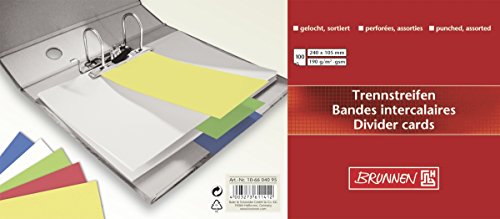 Brunnen 106604095 Trennstreifen (10,5 x 24 cm quer, aus Karton, gelocht, 100 Trennstreifen) bunt sortiert Brunnen 106604095 Trennstreifen (10,5 x 24 cm quer, aus Karton, gelocht, 100 Trennstreifen) bunt sortiert