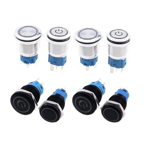 Bouton étanche instantané avec LED verte 5V pour commande auto 16mm