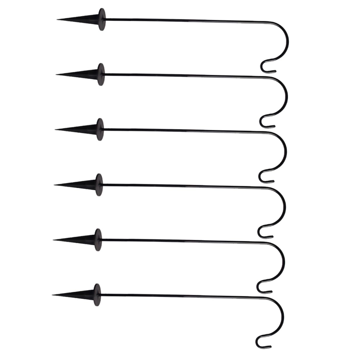 PRETYZOOM 6Pcs Hooks for Outdoor Light and Garden Decor Streetlamp and Flagpole Hanging Hooks Easy Installation Multi Purpose Ground Inserted Hangers for Pathways