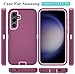 ONOLA Phone Case for Samsung Galaxy S25 FE Case with HD Screen Protector, Heavy Duty Shockproof & Dropproof 3-Layer Cover Phone Case for Galaxy S25 FE 6.7''，WineRedPink