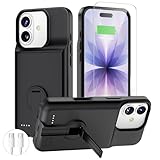 BOPPS 2025 New Battery Case for iPhone 17 with Stand,Ultra Slim 8500mAh Portable Rechargeable Strong Protective Extended Charger Cover for iPhone 17 Charging Case-6.3inch Black
